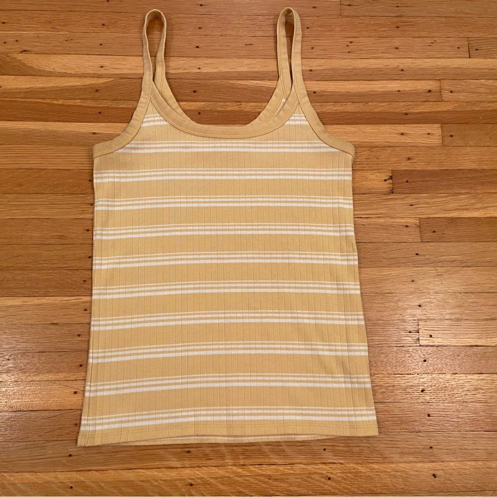 Aerie yellow ribbed stripe sleeveless tank top